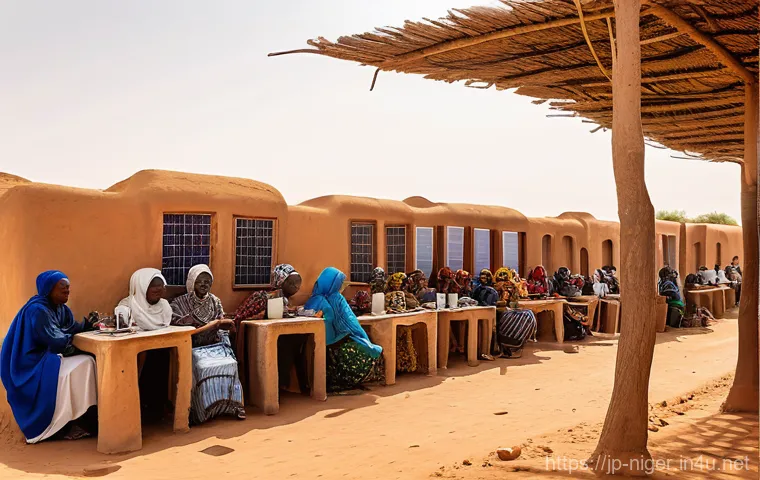 니제르의 IT 및 기술 산업 현황 - **Prompt:** A dynamic and hopeful scene in Niger, depicting the "digital blossoming in the desert." ...